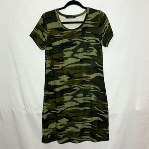 Short Sleeve Camo T-Shirt Dress